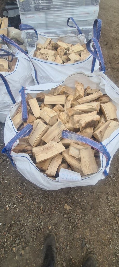 Timber bulk bags off cuts burning blocks 
