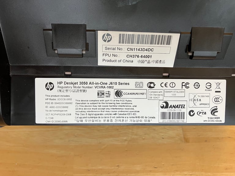 HP Deskjet 3050 All-in-One J610 Series Ink 