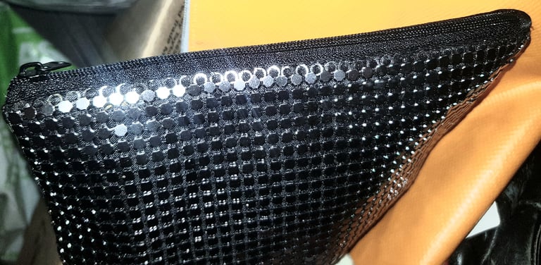 Silver Sequinned Makeup/Clutch Bag