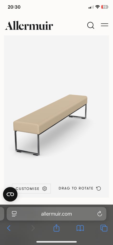 Large seating bench. Suitable for Bar, Cafe, dining room, waiting area, ALLERMUIR, very strong.  