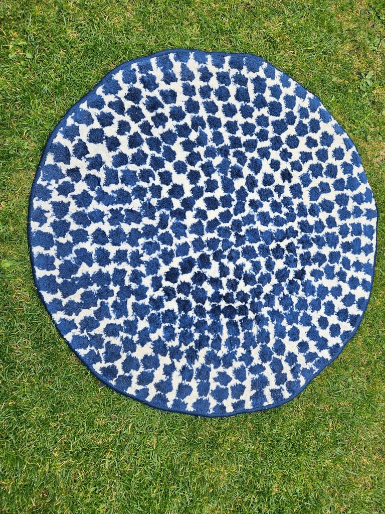 image for IKEA 'Flong' blue and white circular rug  / carpet  £15