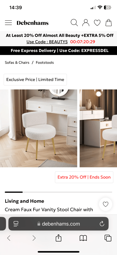 image for Brand new White Dressing Stool