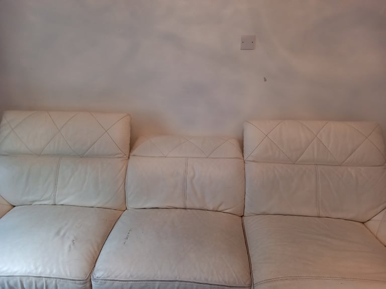 DFS Corso cream leather corner sofa