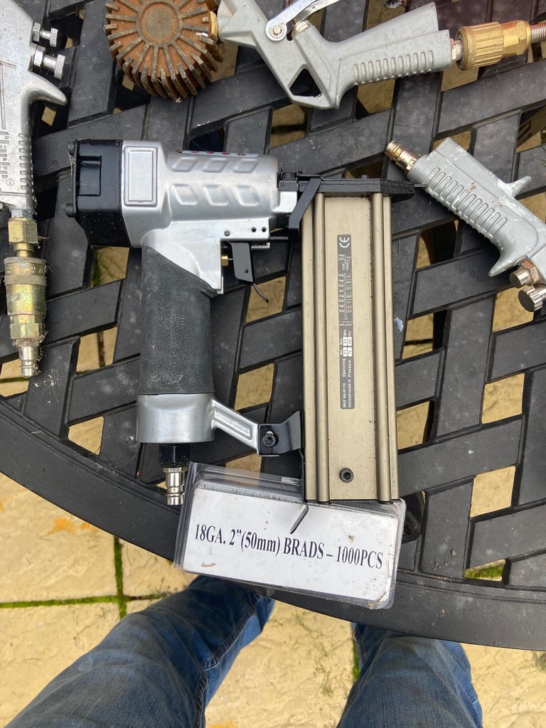 Air compressor and assortment of attachments 