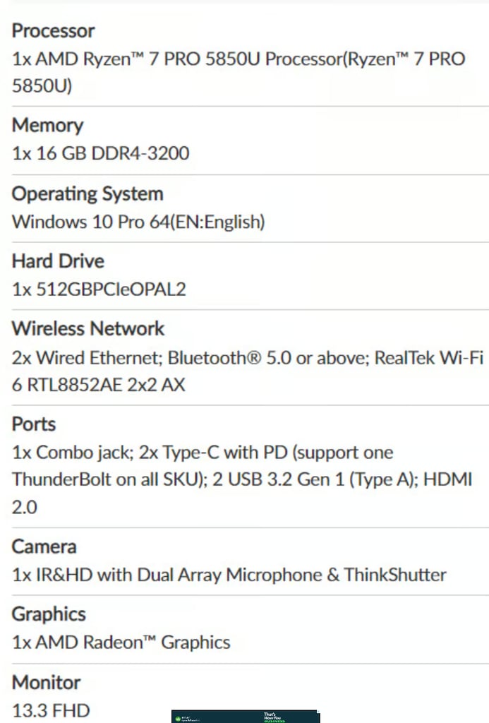 Powerful Lenovo Laptop warranty March 2026 ThinkPad L13 Gen2 Laptop 8 Cores AMD Ryzen 7 Pro