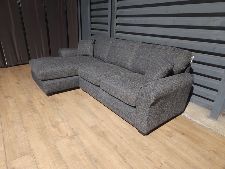 Fabric Corner Sofa - Charcoal.