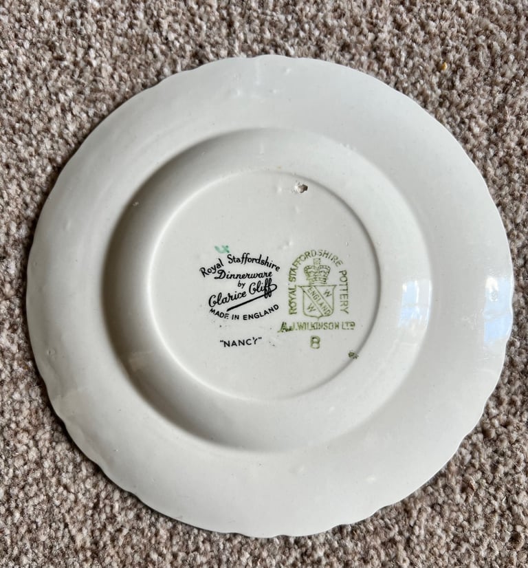 Clarice Cliff, side plate, Nancy, 1930's, just over 6 inches in width