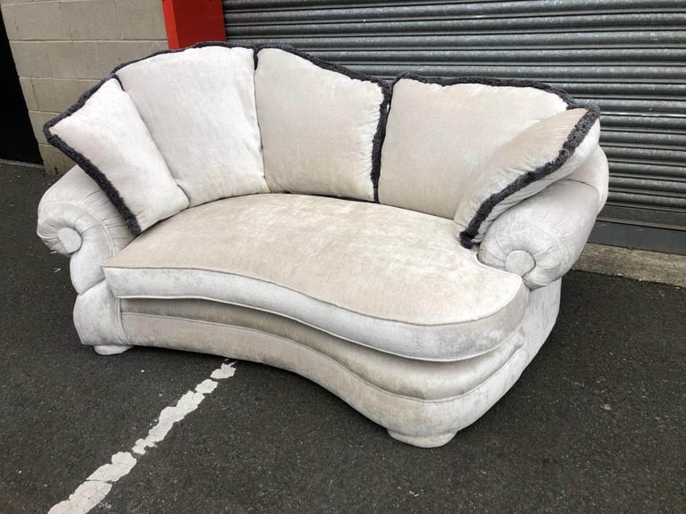 Grey Velvet 3 Seater Sofa 