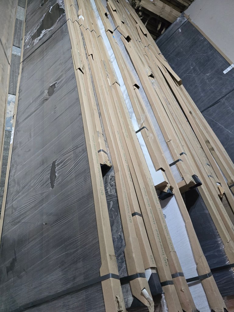 Wren Luxury laminate Kitchen Worktop in Black Stone - priced to clear