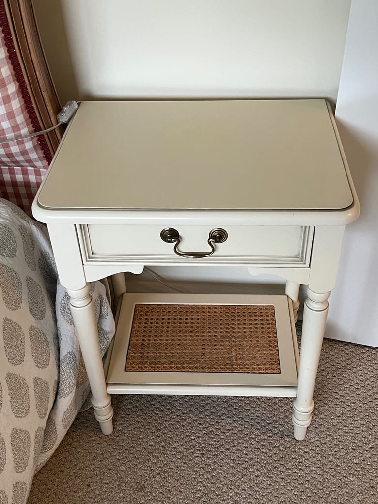 Laura Ashley Clifton chest of drawers, mirror and bedside table, Ivory