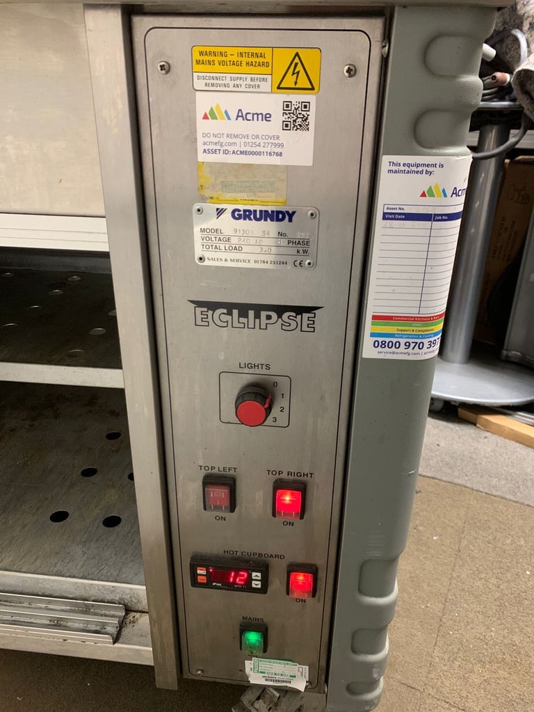 Grundy – eclipse 3KW 240V 91303 S9 buffet display 1.3m wide hot plate commercial food warmer