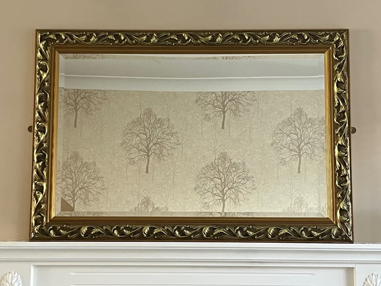 Living Room Vintage Look Carved Mirror. 