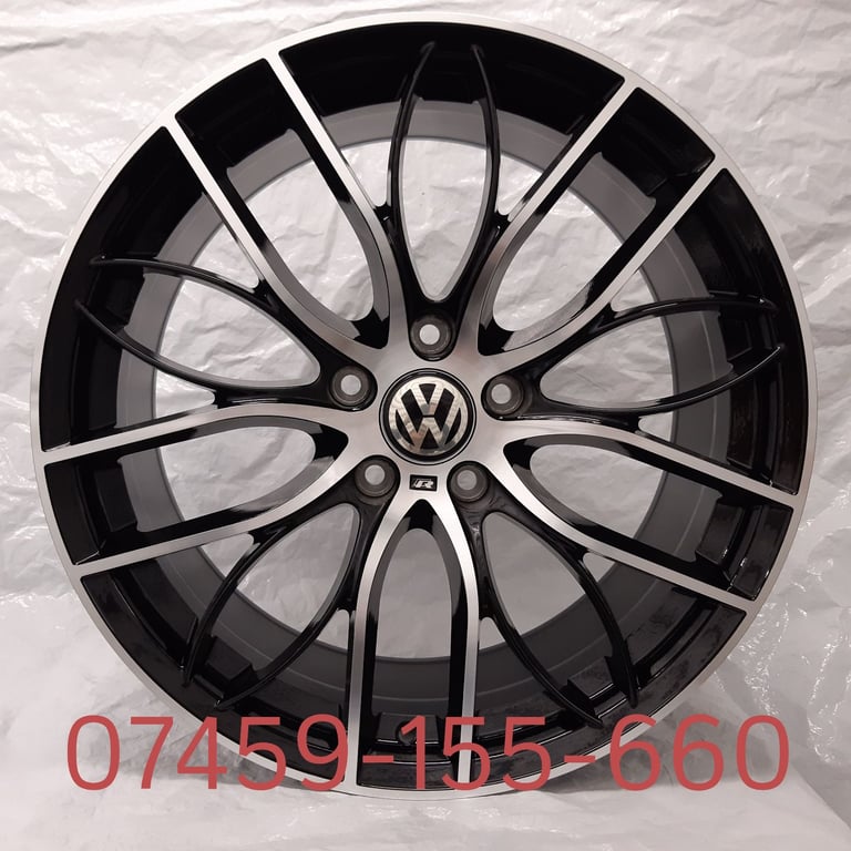 4X NEW ALLOY WHEELS (19" INCH ALLOYS) BLACK VW VOLKSWAGEN TRANSPORTER T5 T51. T6 T6.1 T7