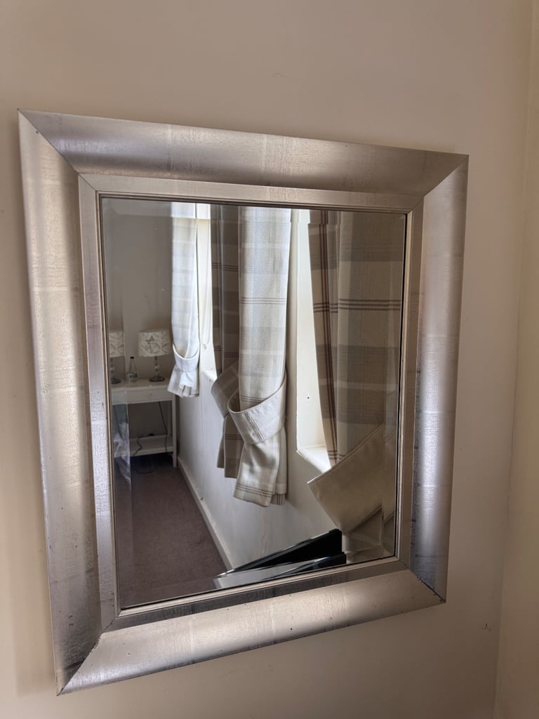 image for Silver wooden mirror