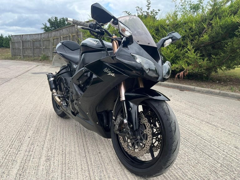 2008 08 KAWASAKI ZX 1000 ZX10 E8F NINJA ZX10R SPORTS BIKE BLACK STRAIGHT BARS