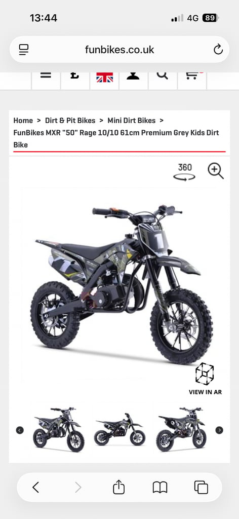 Fun bikes MXR50 kids dirt bike
