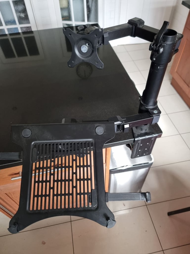 Vertical laptop and monitor stand