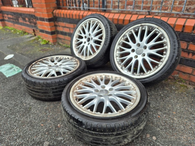 🌟Genuine Audi Bbs Speedline 18 inch 5x112 Alloy wheels with TYRES 7M++ AUDI A3 SKODA PASSAT CADDY 