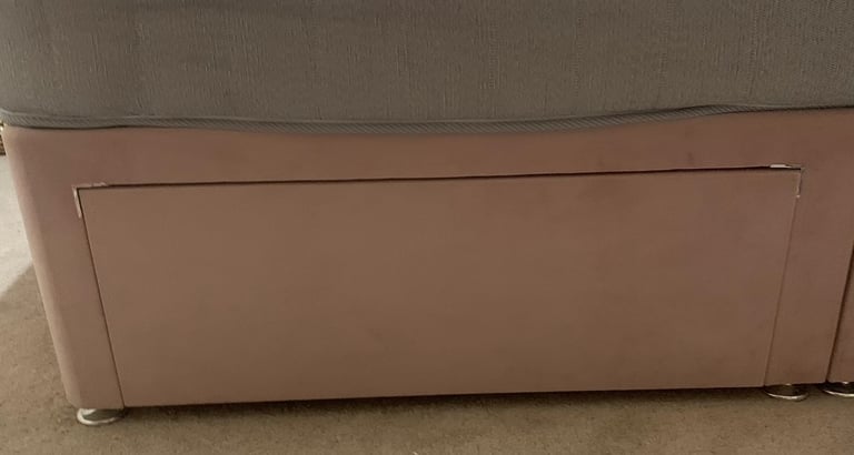 King size divan bed with headboard and mattress 