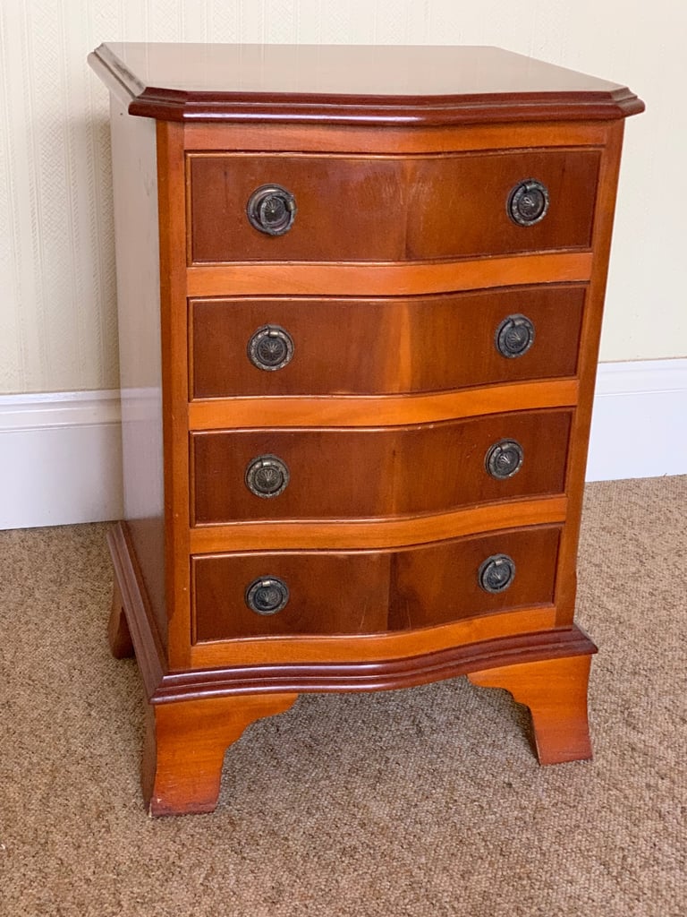 image for Vintage Mahogany 4 drawer bedside table