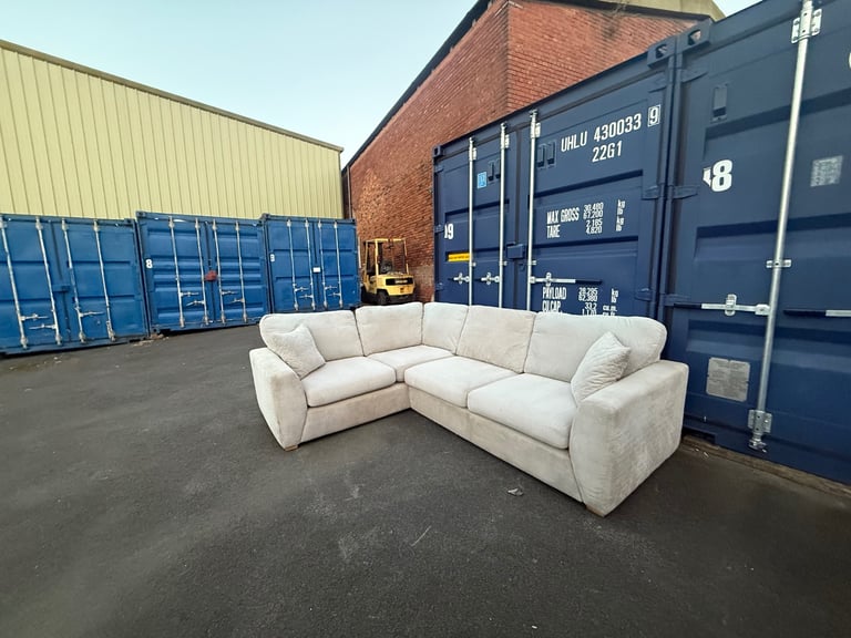 Beige DFS Orka Sofa Corner Bed & Footstool 