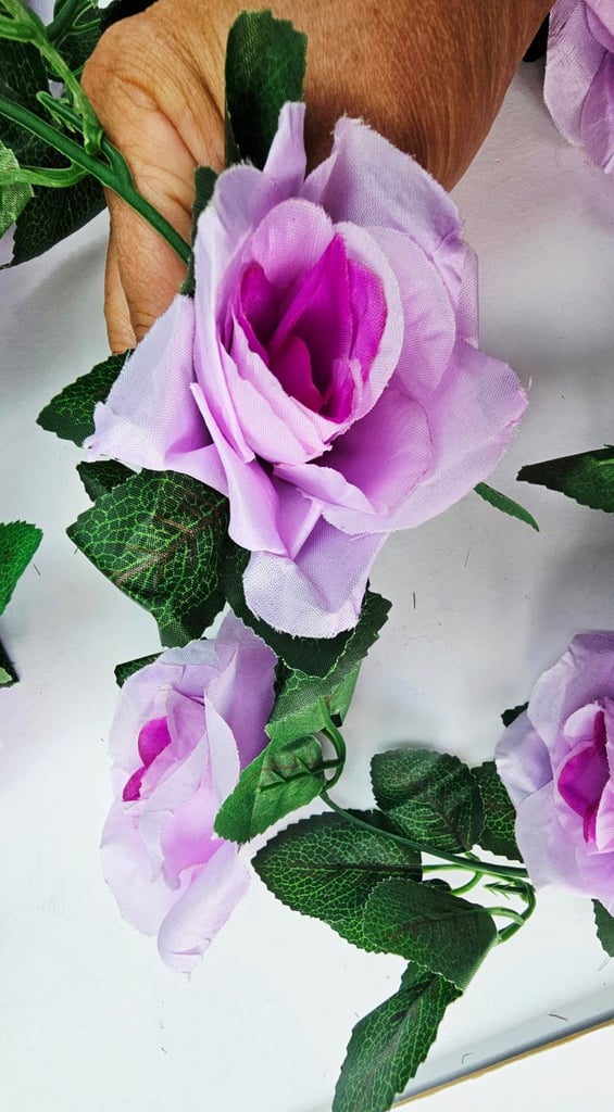 2Pcs Artifucal Flower RoseVine Garland Party Wedding Table Wall Decor Plum Decor