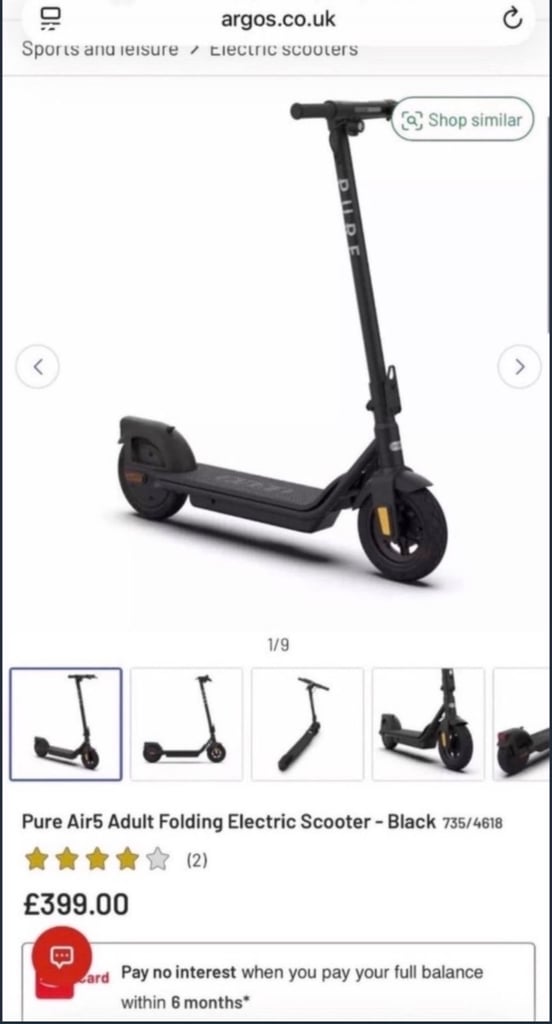 image for Pure Air5 Adult Folding Electric Scooter - Black (BRAND NEW SEALED IN BOX) (OPEN TO NEAREST OFFERS)