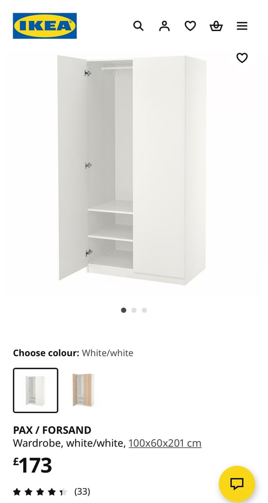 image for IKEA 1 shelf PAX double wardrobe 