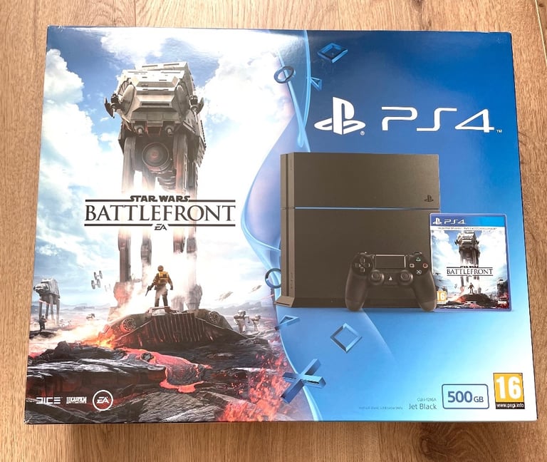 PS4 Game Console 500gb Jet Black + 1 x game StarWars Battlefront
