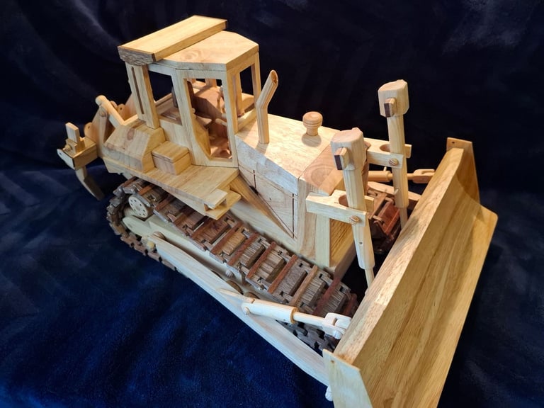 Wooden model bulldozer 