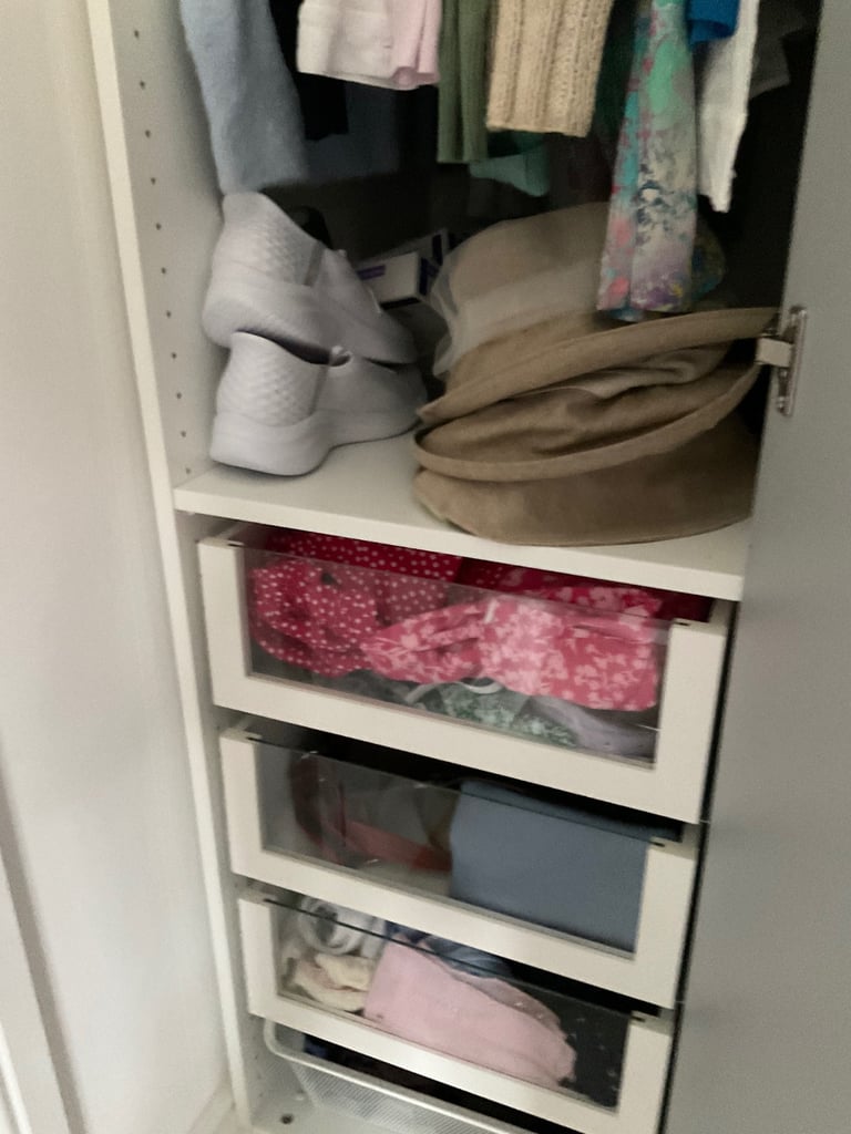 2 IKEA single wardrobes with mirrored doors