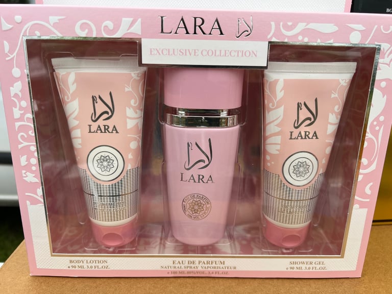 Lara pink Perfume, shower gel, lotion gift set 