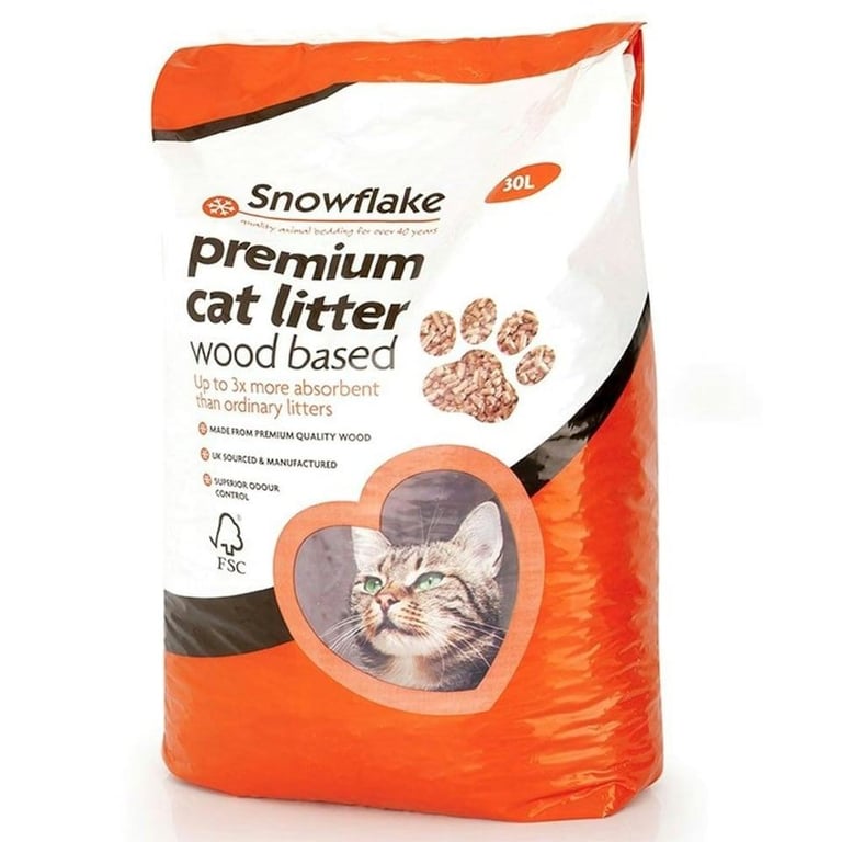 Snowflake Wood Based Premium Cat Litter 30L