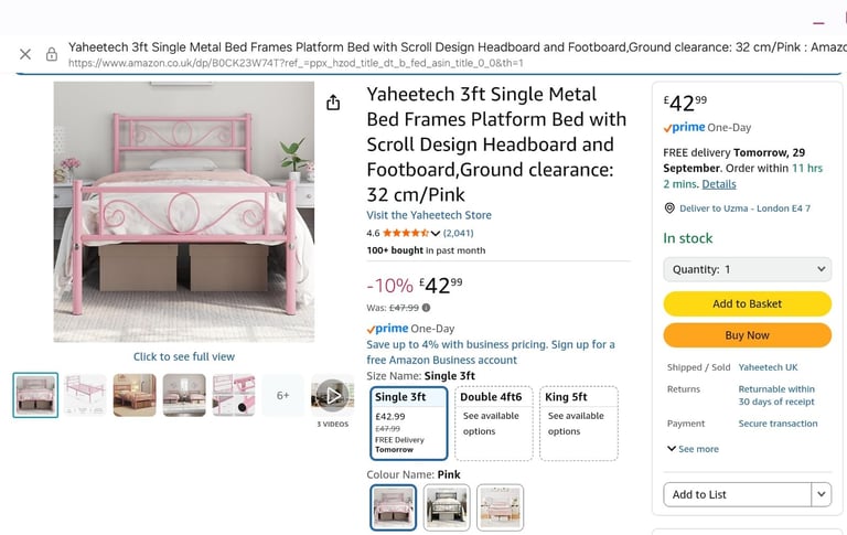 image for  SINGLE BED FRAME NEW