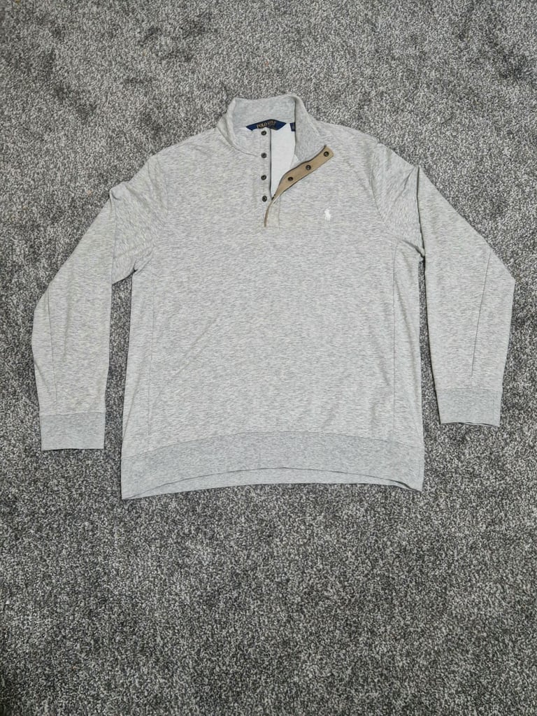 image for Ralph Lauren Polo Golf Quarter Zip Jumper – Grey – Size L