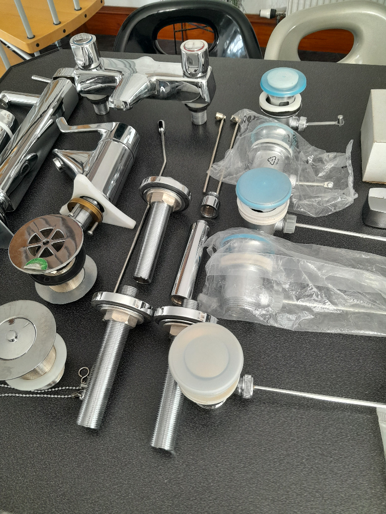 Selection of TOP QUALITY Taps,Wastes,Shower Arms etc.etc. All NEW and UNUSED will split