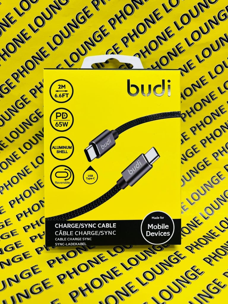 image for Budi 65W PD Fast Charging USB Type C to C 2m Long Cable