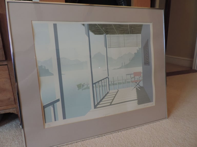 Original Signed & Framed Mick Durrant Silkscreen Print 'Lugano'.