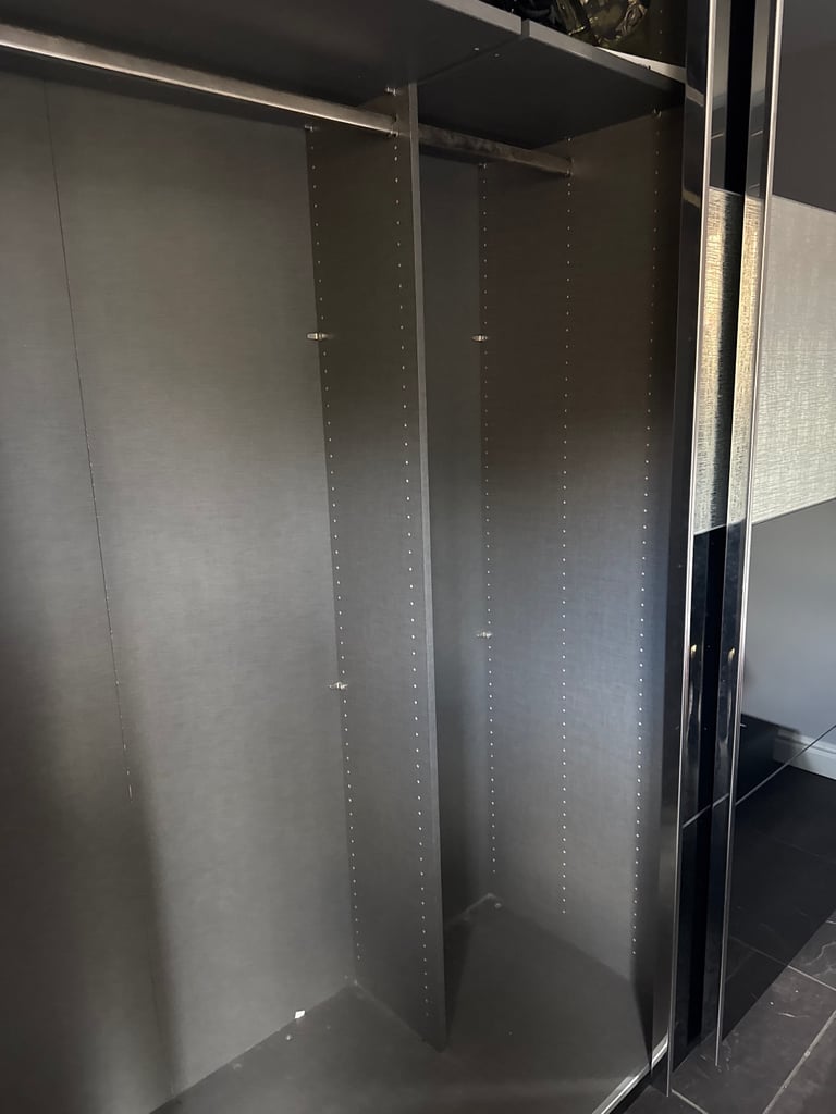Large Freestanding Wardrobe with Glass Sliding Doors
