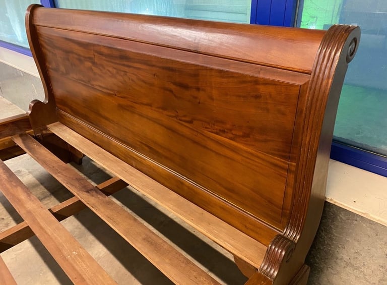 Solid Teak King Size Sleigh Bed