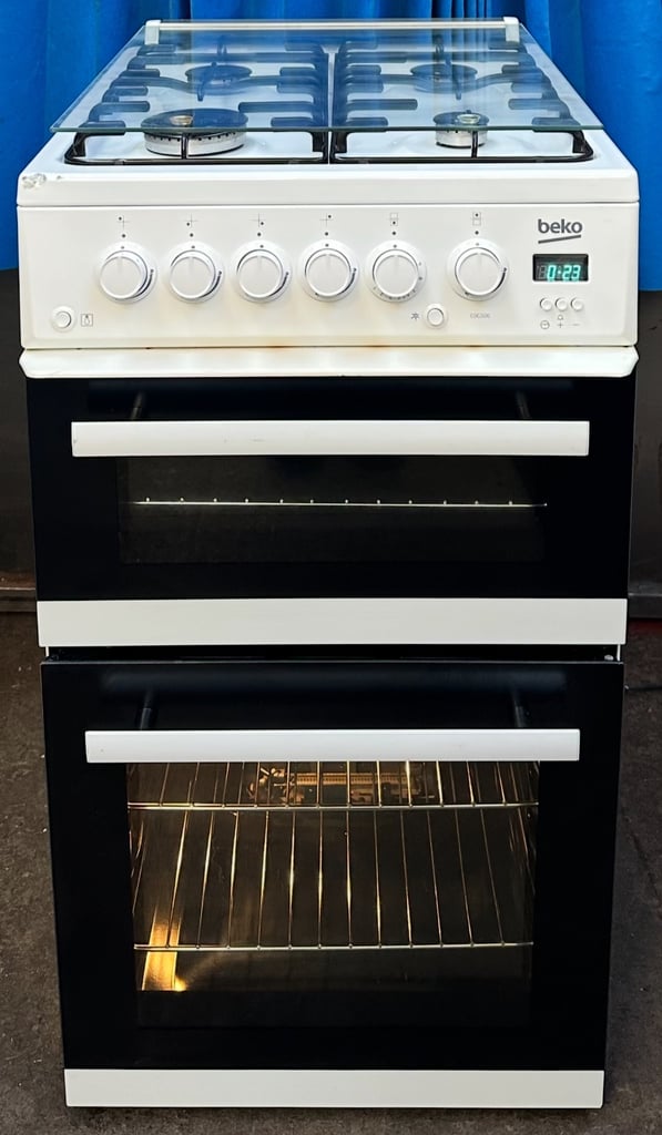 image for Beko EDG506W 50cm Double Oven Gas Cooker White 