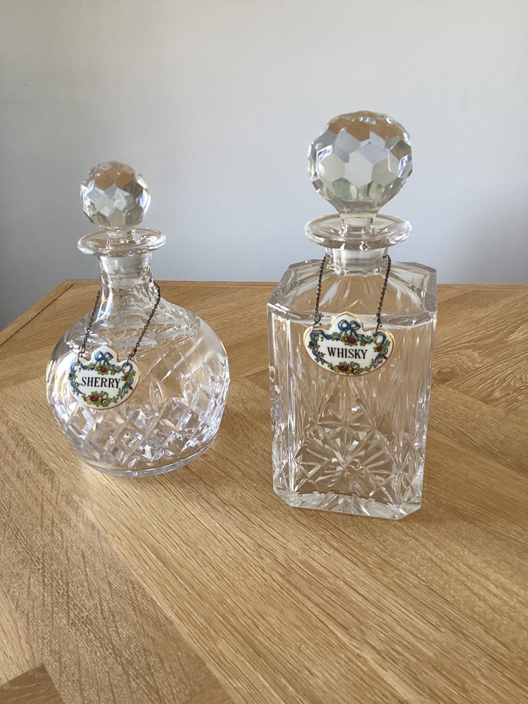 image for Cut glass lead crystal decanters
