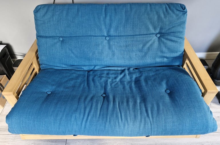 image for Kyoto 2-Seater Futon Sofa Bed in Teal