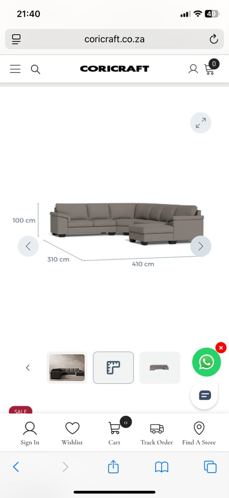 Large 100% Leather Corner Sofa