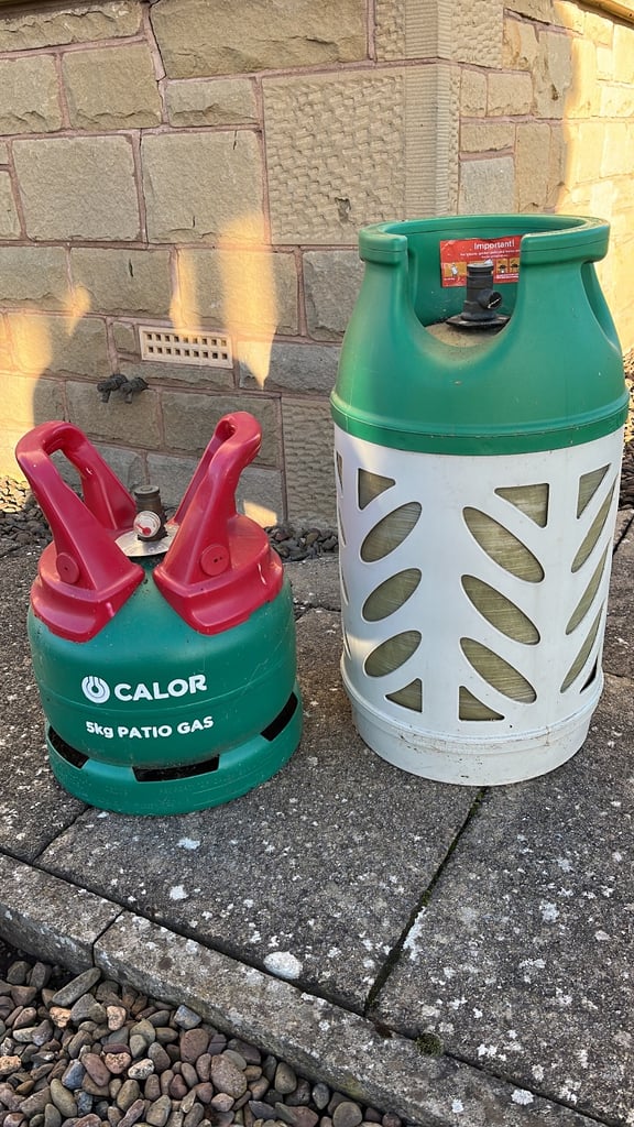 image for Two gas bottles for sale (one full, one empty)