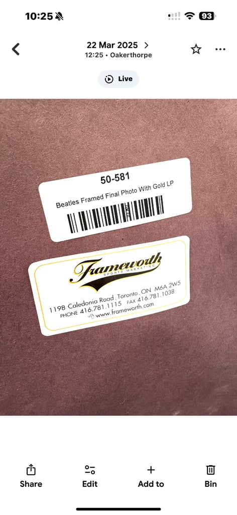 Rare Beatles large framed photo make me an offer on the ££