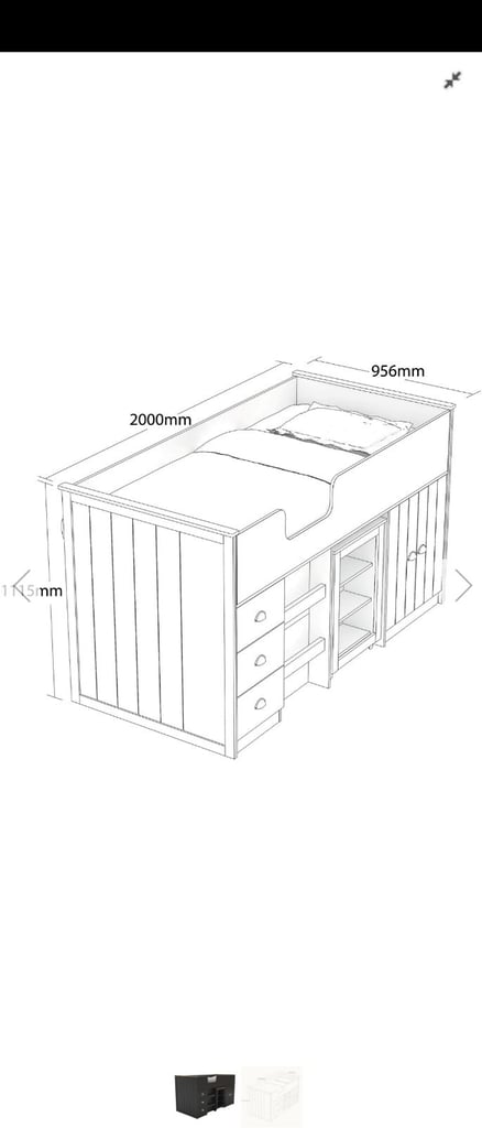 Mid sleeper/cabin bed