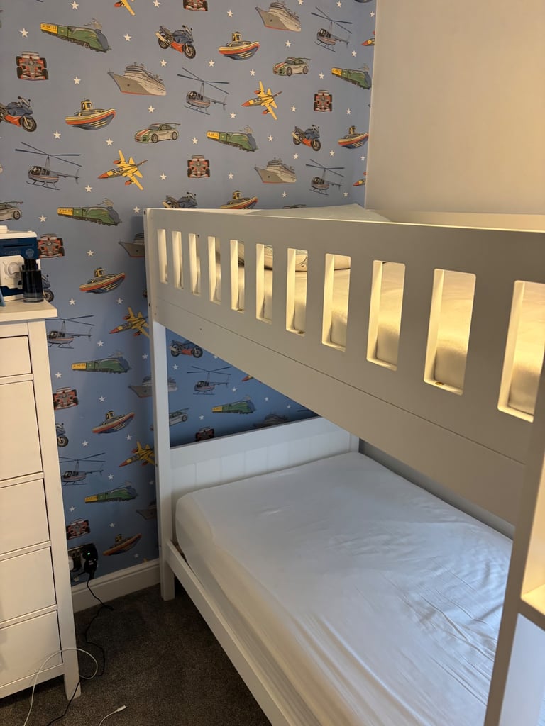 White Wooden Bunk Beds 