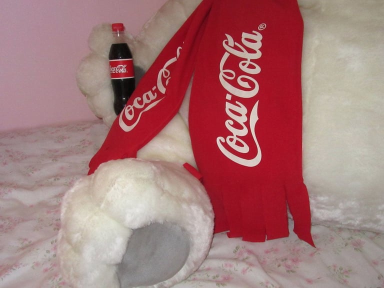 Giant Genuine Coca-Cola Plush Polar Bear - (over 7ft round the hips)