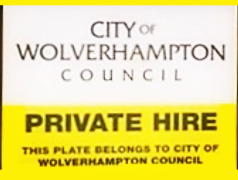 Wolverhampton plates  taxi , private hire rental Cars in LEICESTER 